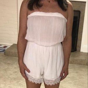 Strapless White Romper